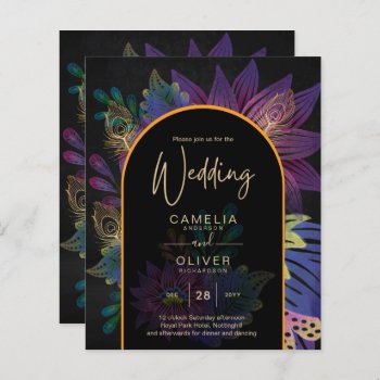 Noir Peacock Jewel Tones Floral Wedding