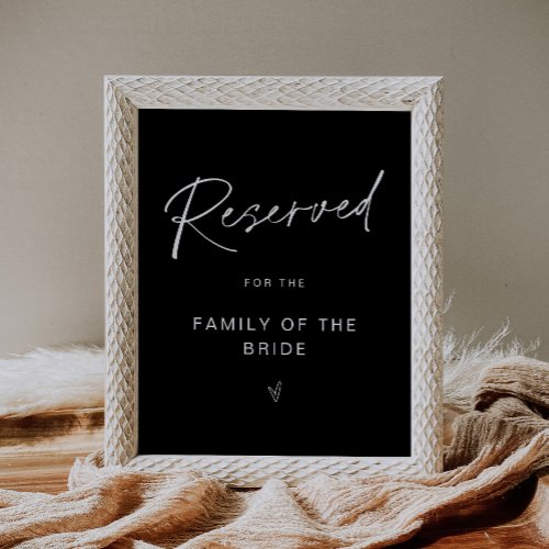 NOIR Reserved Seating for Family Sign