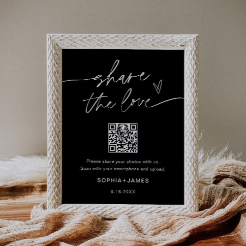 NOIR Share the Love Wedding Photo QR Code Poster
