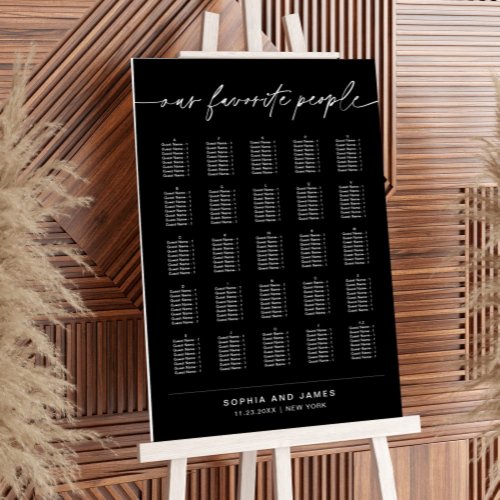 NOIR Wedding Seating Chart Foam Board Sign