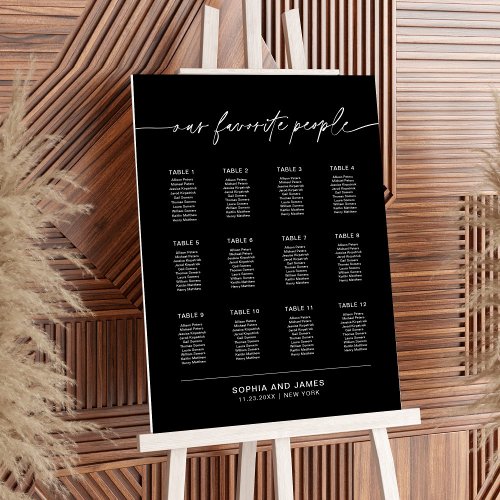 NOIR Wedding Seating Chart Foam Board Sign