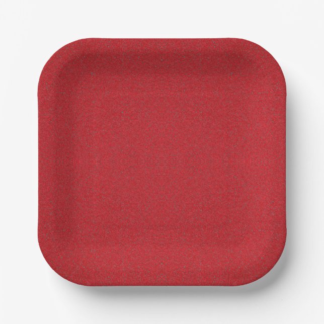 Noise-Effect Tomato Red Paper Plate – Customizable (Front)