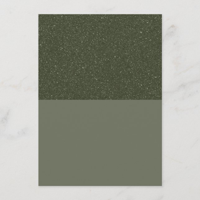 Noise-Top Moss Green Flat Menu Card – Customizable (Front)