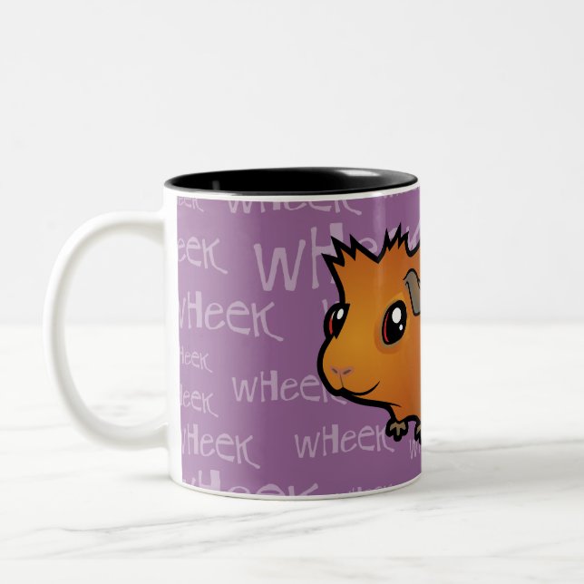 Noisy Guinea Pig (scruffy) Two-Tone Coffee Mug (Left)