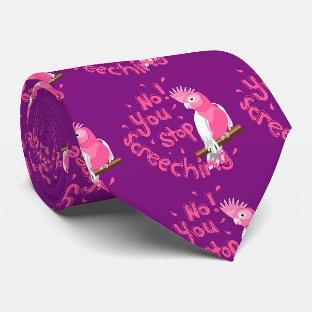 Noisy Pink Galah Neck Tie (Rolled)