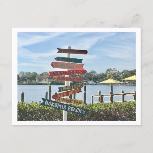 Nokomis Florida beach sign Postcard