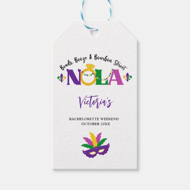 NOLA BACHELORETTE WEEKEND  GIFT TAGS (Front)