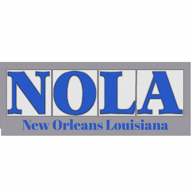 NOLA, Blue Letter Street Tiles Cutout (Front)