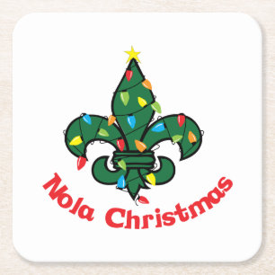 Nola Christmas Square Paper Coaster