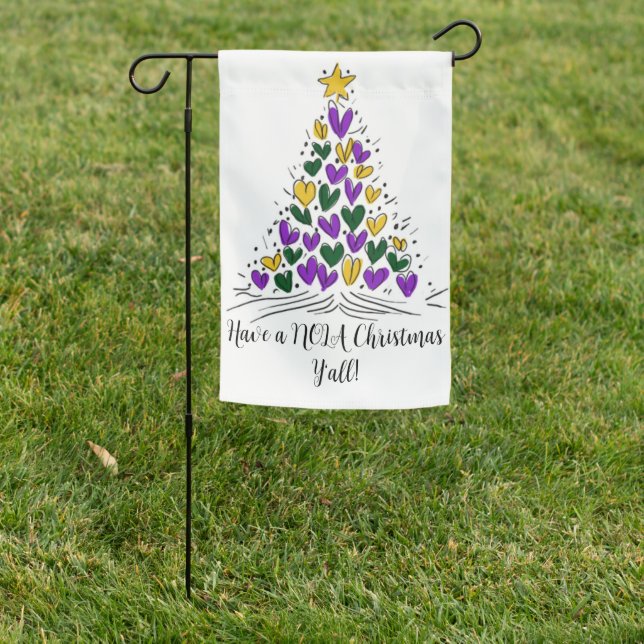 NOLA Christmas yard flag (In SItu)