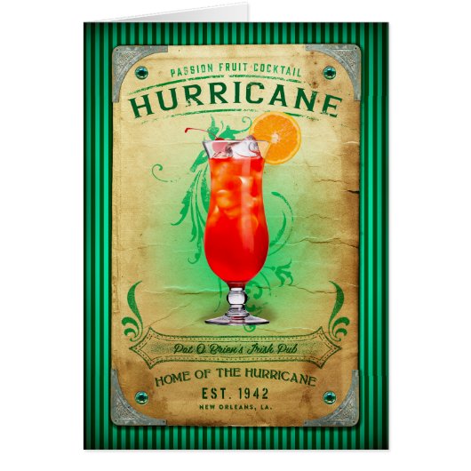 NOLA Collection Hurricane Cocktail Cards (Front)