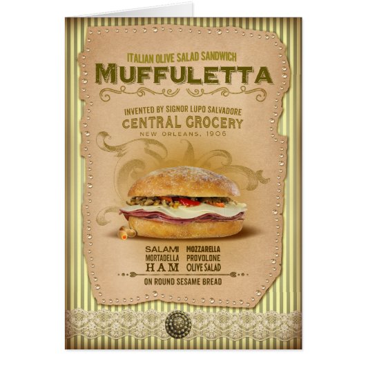 NOLA Collection Muffuletta Sandwich Design Cards (Front)