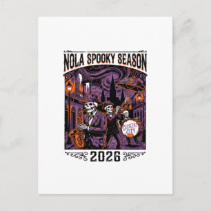 NOLA Crescent City Jazz Skeleton Parade 2026 Postcard