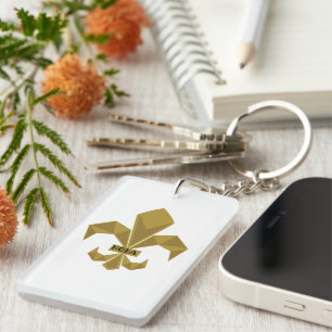 NOLA fans Any Occassion Gift FLeur-de-Lis Canvas Keychain