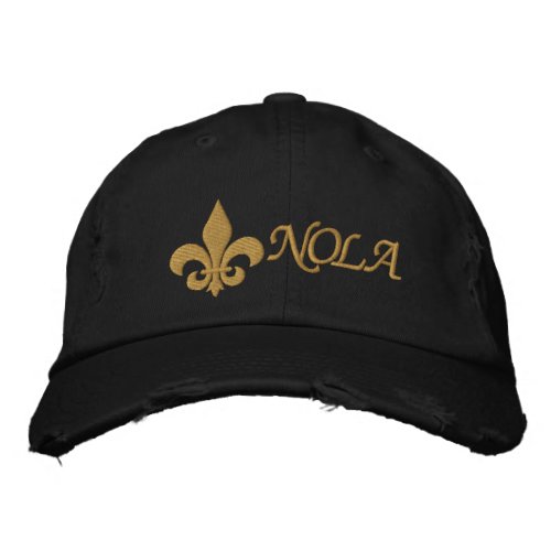 NOLA   Fleur De Lis Embroidered Baseball Hat