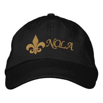 Nola  - Fleur De Lis Embroidered Baseball Hat by cowboyannie at Zazzle