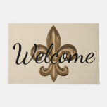 Nola Gold Fleur de Lis Welcome Doormat