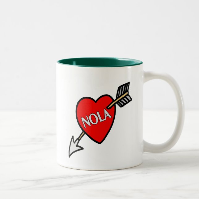 NOLa Heart Two-Tone Coffee Mug (Right)