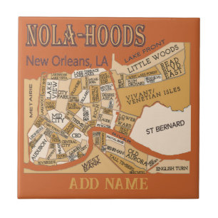Nola-Hoods Map Ceramic Tile