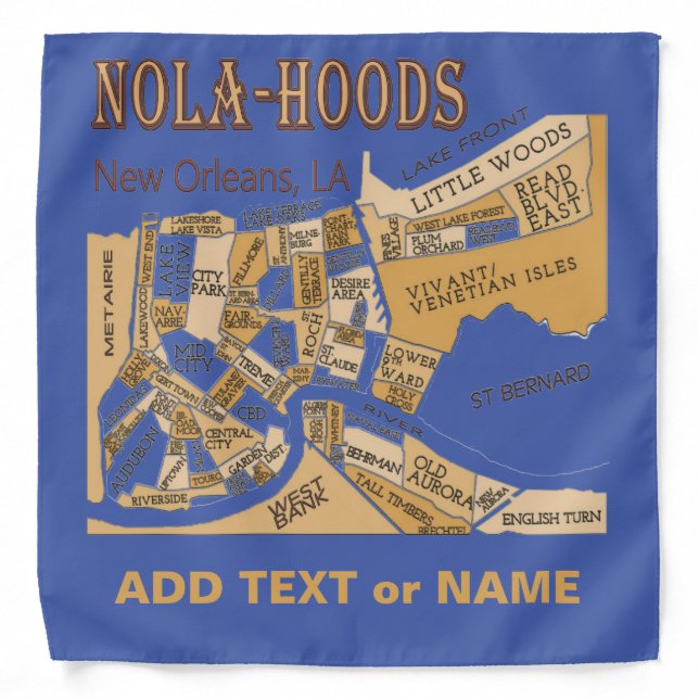 NOLA Hoods, New Orleans Designs, Bandana (Front)