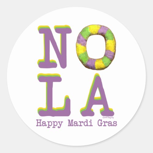 NOLA King Cake Classic Round Sticker