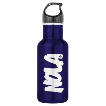 Nola Letters Stainless Steel Water Bottle by TurnRight at Zazzle