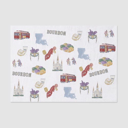 Nola Louisiana Themed Mardi Gras  Tissue Paper