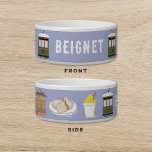 NOLA Love Purple Dog Cat Pet Bowl<br><div class="desc">This Pet Bowl celebrates all things New Orleans: a streetcar,  beignets,  traditional shotgun houses,  & snowballs. Super cute New orleans themed bowl for your dog or cat.</div>