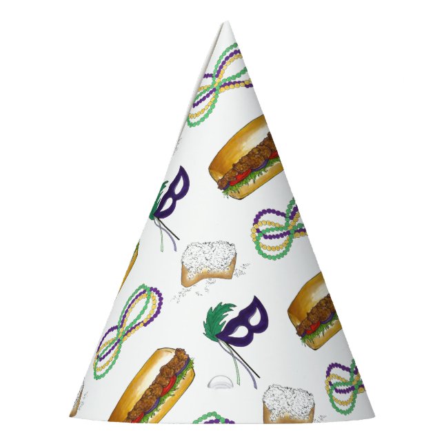 NOLA Mardi Gras Laissez Les Bon Temps Rouler Party Hat (Left)