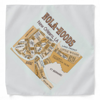 NOLA, New Orleans, can fold for mask, Bandana