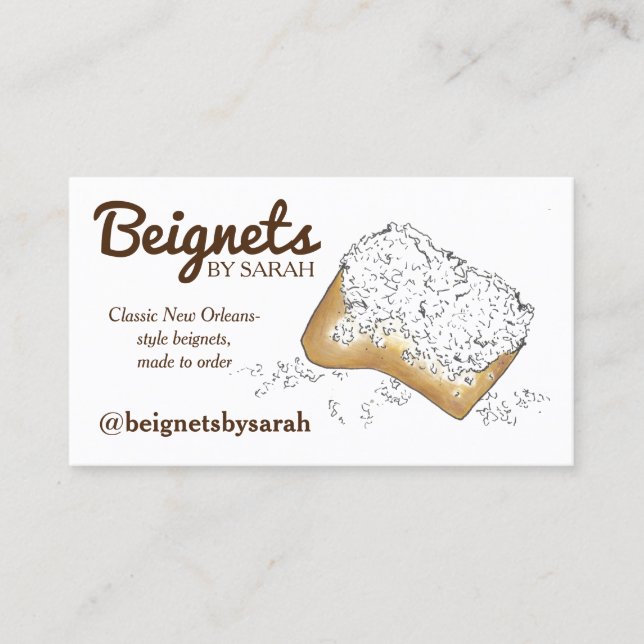 NOLA New Orleans Louisiana Beignets Pastry Food Business Card (Front)