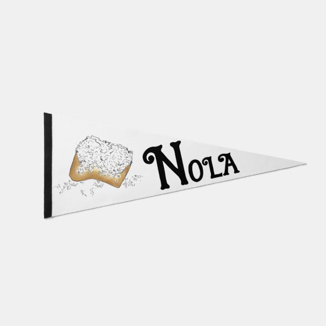 NOLA New Orleans Louisiana LA Beignet Pennant Flag (Front)