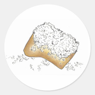 NOLA New Orleans Louisiana Sugary Beignet Pastry Classic Round Sticker