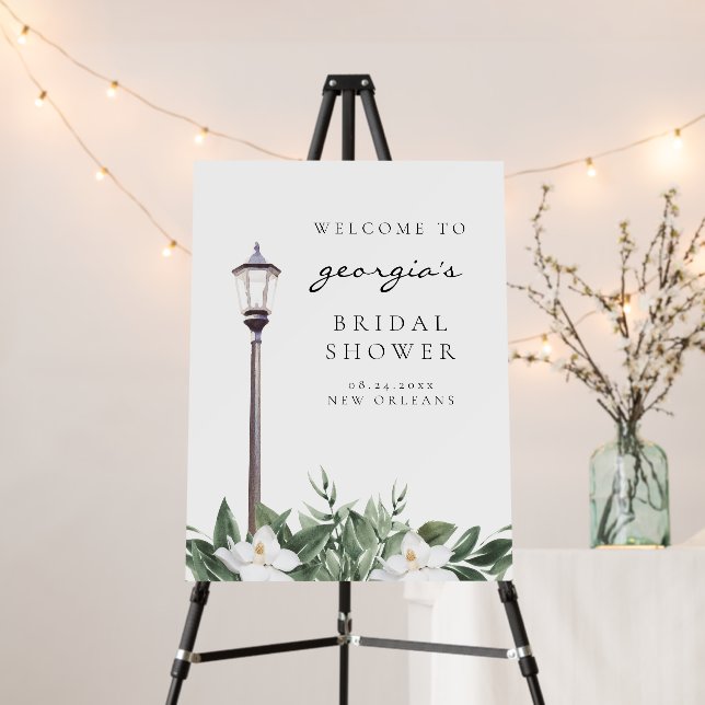 NOLA New Orleans Magnolia Bridal Shower Welcome Foam Board (In Situ (Stand))