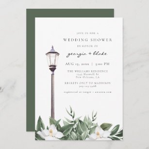 NOLA New Orleans Magnolia Wedding Shower Invitatio Invitation
