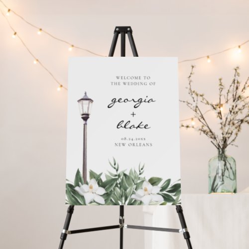 NOLA New Orleans Magnolia Wedding Welcome Sign