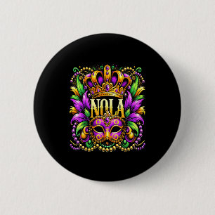 Nola New Orleans Mardi Gras 2025  Button