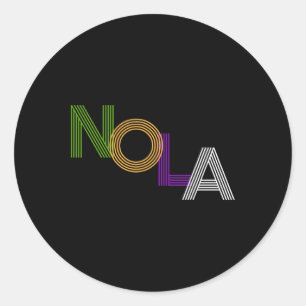 Nola New Orleans Retro Vintage Carnival Souvenir G Classic Round Sticker