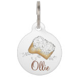 Nola New Orleans Sugary Beignet Pastry Dog Pet Tag at Zazzle
