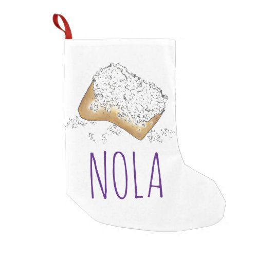 NOLA New Orleans Sugary Beignet Pastry Louisiana Small Christmas Stocking