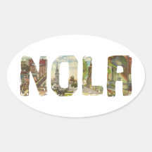 NOLA New Orleans vintage inspired stickers