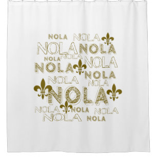 NOLA NOLA NOLA Gold Shower Curtain