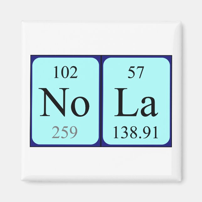 Nola periodic table name magnet (Front)