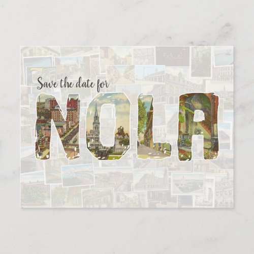 NOLA save the date postcard