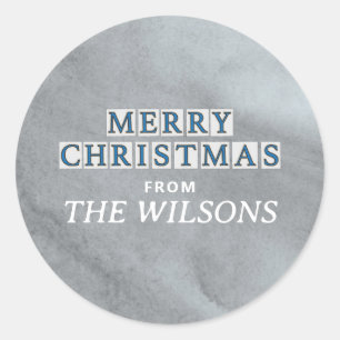 NOLA STREET TILES MERRY CHRISTMAS CLASSIC ROUND STICKER