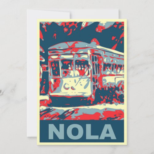 NOLA Streetcar Red and Blue Personalized Announcement