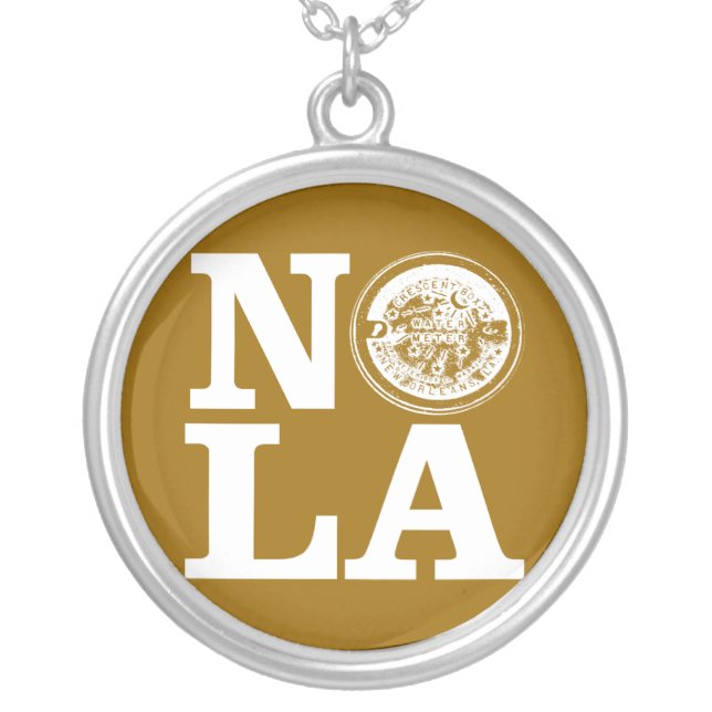 NOLA Water Lid Silver Plated Necklace (Front)
