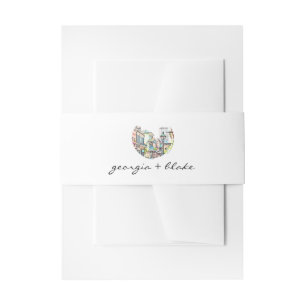 NOLA Watercolor New Orleans Wedding Belly Band