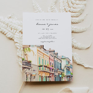 Nola - Watercolor New Orleans Wedding Invitation