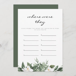 NOLA Where Were They Bridal Shower Game Card